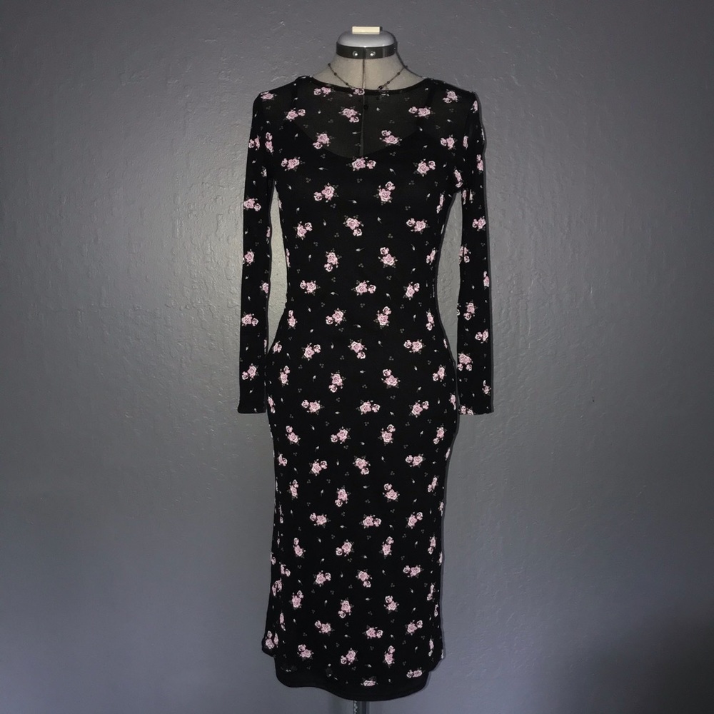 🖤💜ASOS MIDI DRESS FLORAL MESH SIZE 6